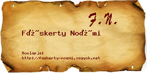 Fáskerty Noémi névjegykártya